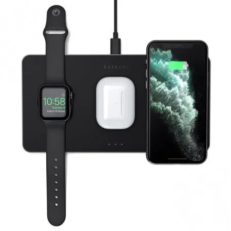 Satechi Trio bežična podloga za punjenje (Apple Watch, AirPods, iPhone) - crna — Satechi Trio bežična podloga za punjenje (Apple Watch, AirPods, iPhone) - crna