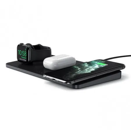 Satechi Trio bežična podloga za punjenje (Apple Watch, AirPods, iPhone) - crna — Satechi Trio bežična podloga za punjenje (Apple Watch, AirPods, iPhone) - crna
