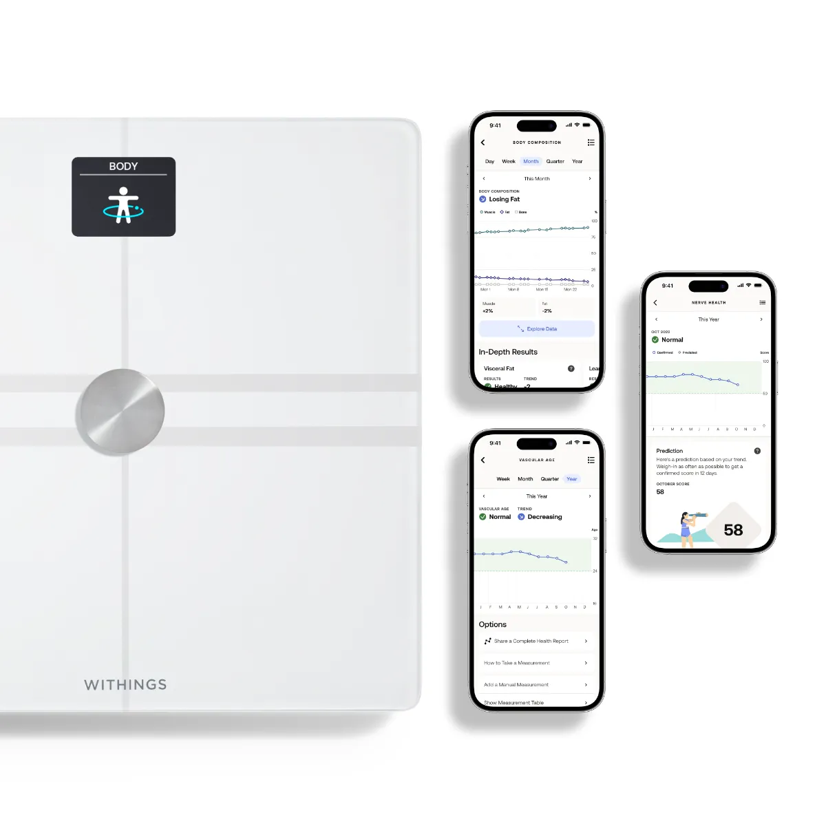 Withings Body Comp Complete Body Analysis Wi-Fi pametna vaga - bijela — Withings Body Comp Complete Body Analysis Wi-Fi pametna vaga - bijela