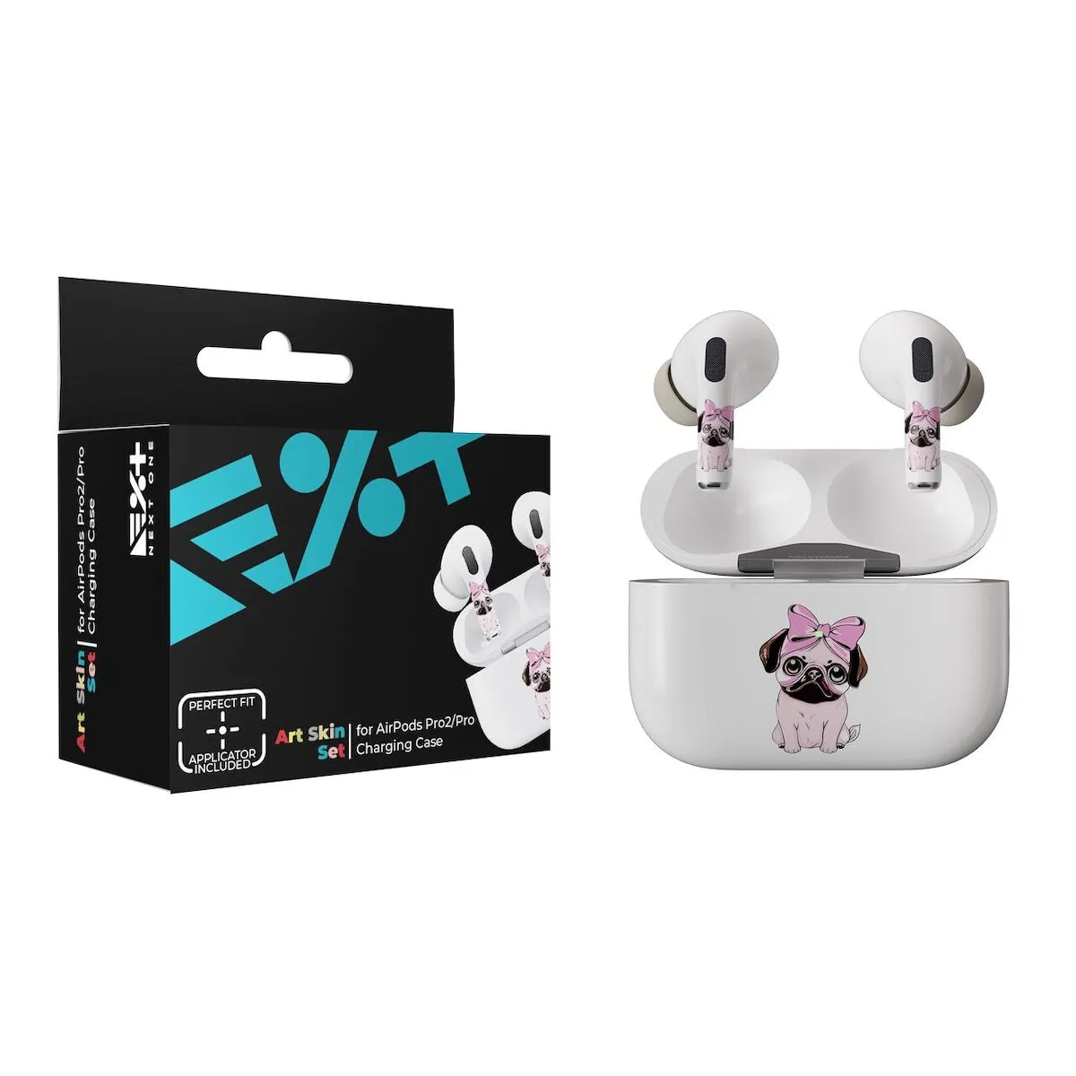 Next One ArtSkin naljepnica za AirPods Pro (1. i 2. gen) - Pink Pug — Next One ArtSkin naljepnica za AirPods Pro (1. i 2. gen) - Pink Pug