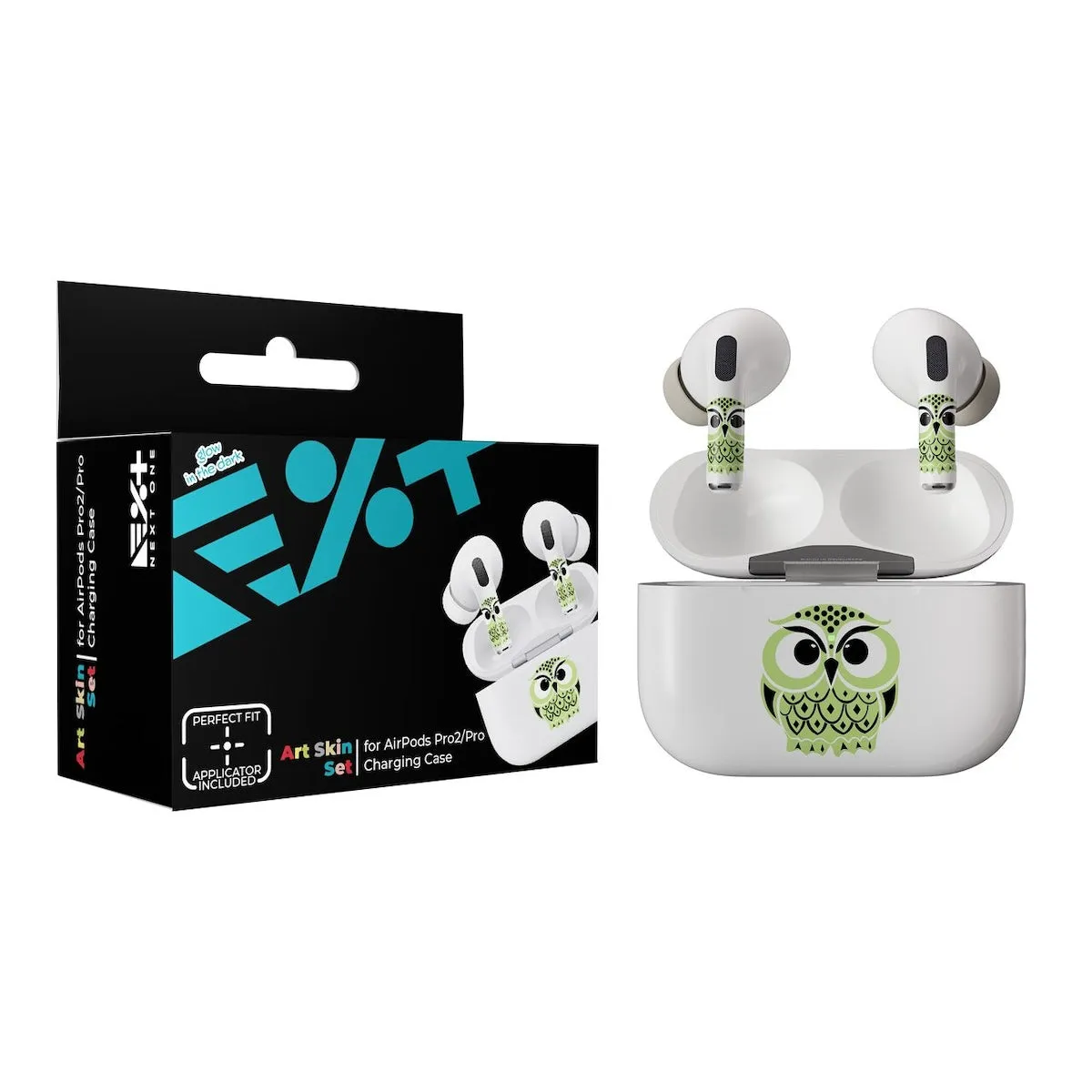 Next One ArtSkin naljepnica za AirPods Pro (1. i 2. gen) - Glowing Owl — Next One ArtSkin naljepnica za AirPods Pro (1. i 2. gen) - Glowing Owl