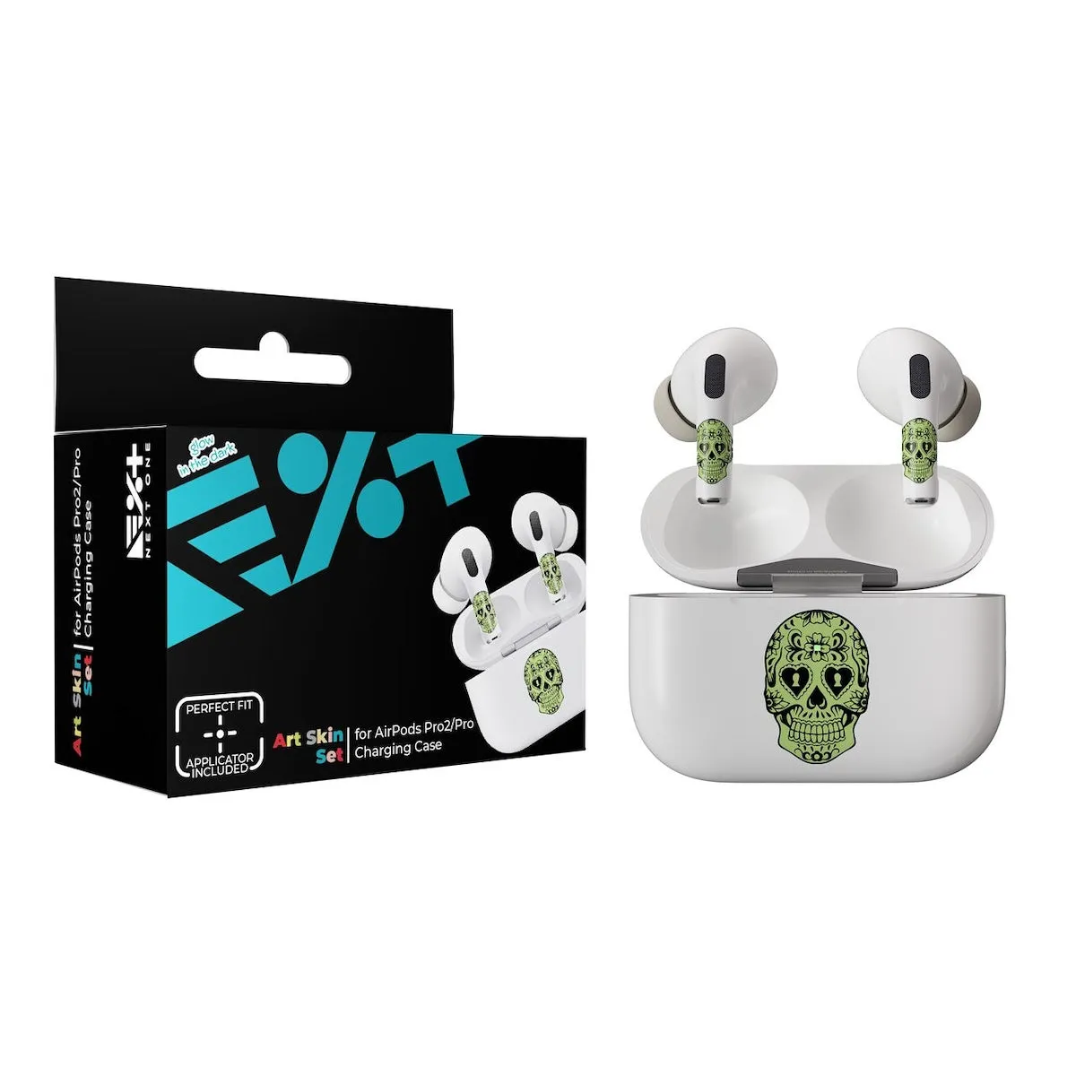 Next One ArtSkin naljepnica za AirPods Pro (1. i 2. gen) - Glowing Skull — Next One ArtSkin naljepnica za AirPods Pro (1. i 2. gen) - Glowing Skull