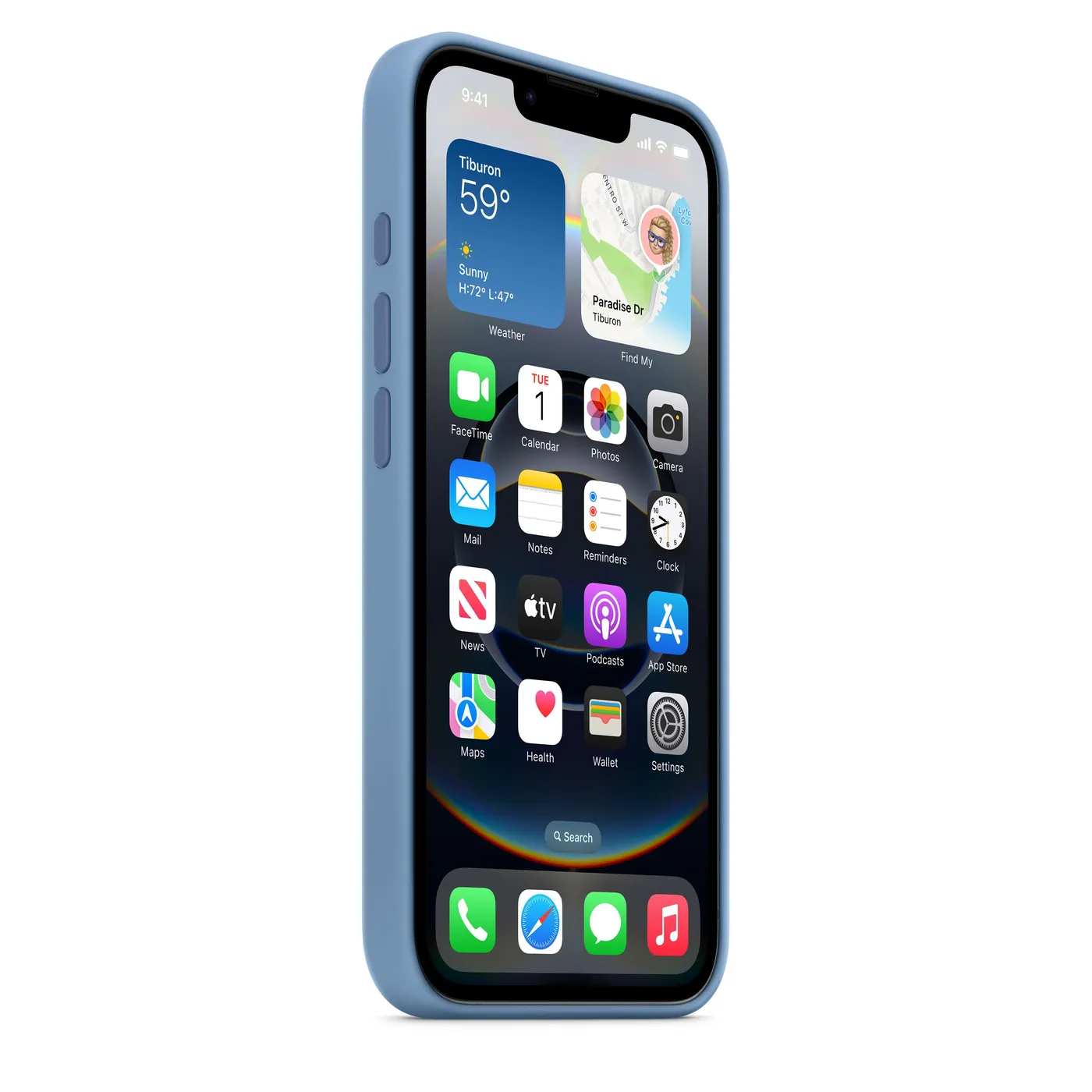 iPhone 16e silikonska maska - zimska plava — iPhone 16e silikonska maska - zimska plava