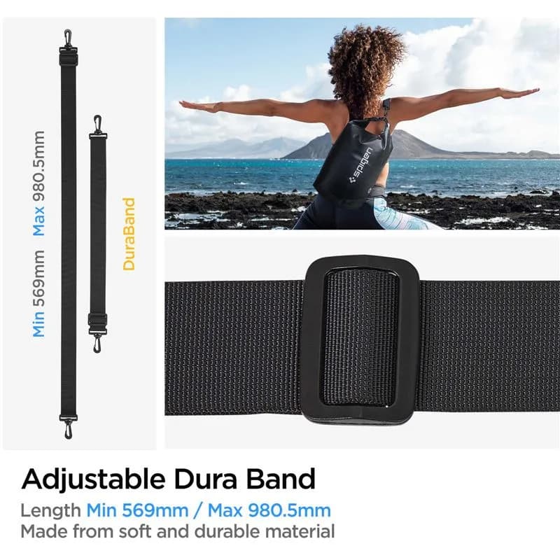 Spigen Aqua Shield vodootporna torba 20 L + dodatna 2 L - crna — Spigen Aqua Shield vodootporna torba 20 L + dodatna 2 L - crna