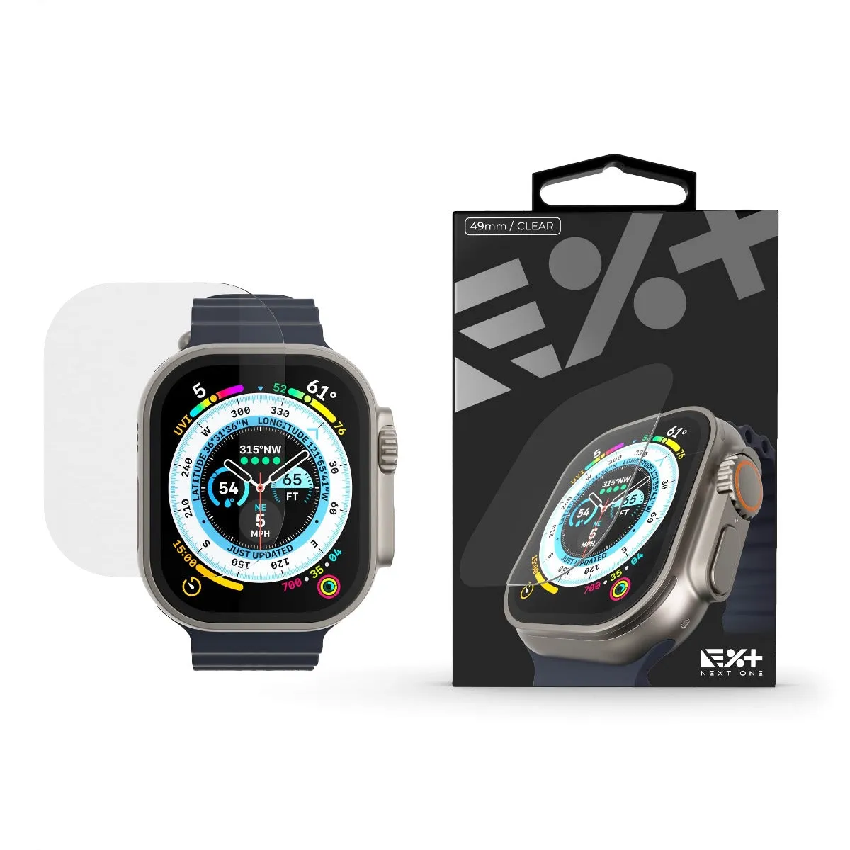 Next One zaštita zaslona za Apple Watch Ultra - prozirna — Next One zaštita zaslona za Apple Watch Ultra - prozirna
