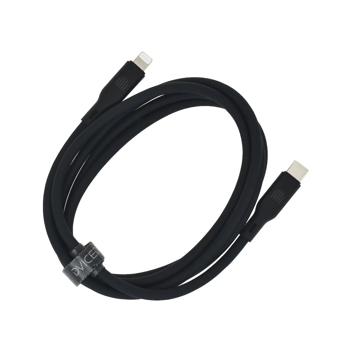 Dviced USB-C na Lightning silikonski kabel (1,25m) - crni — Dviced USB-C na Lightning silikonski kabel (1,25m) - crni