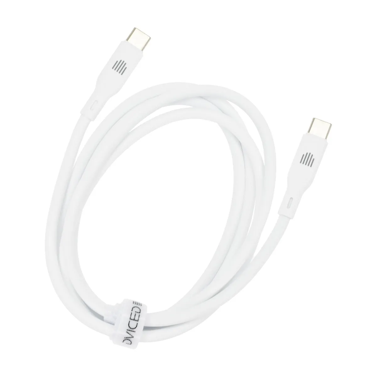 Dviced USB-C na USB-C silikonski kabel (1,25m) - bijeli — Dviced USB-C na USB-C silikonski kabel (1,25m) - bijeli