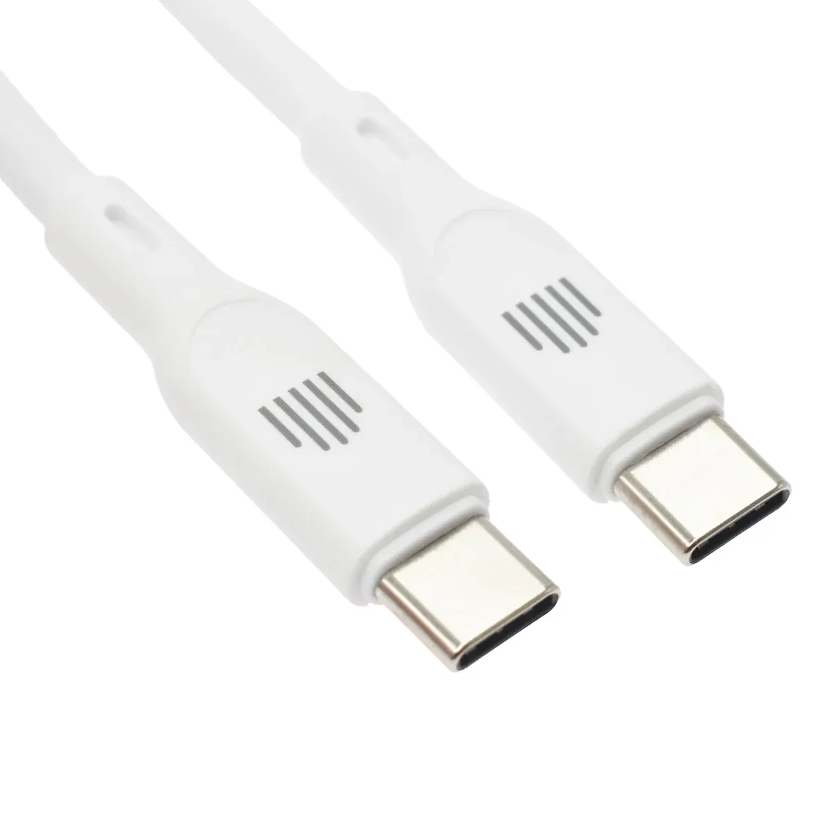 Dviced USB-C na USB-C silikonski kabel (1,25m) - bijeli — Dviced USB-C na USB-C silikonski kabel (1,25m) - bijeli