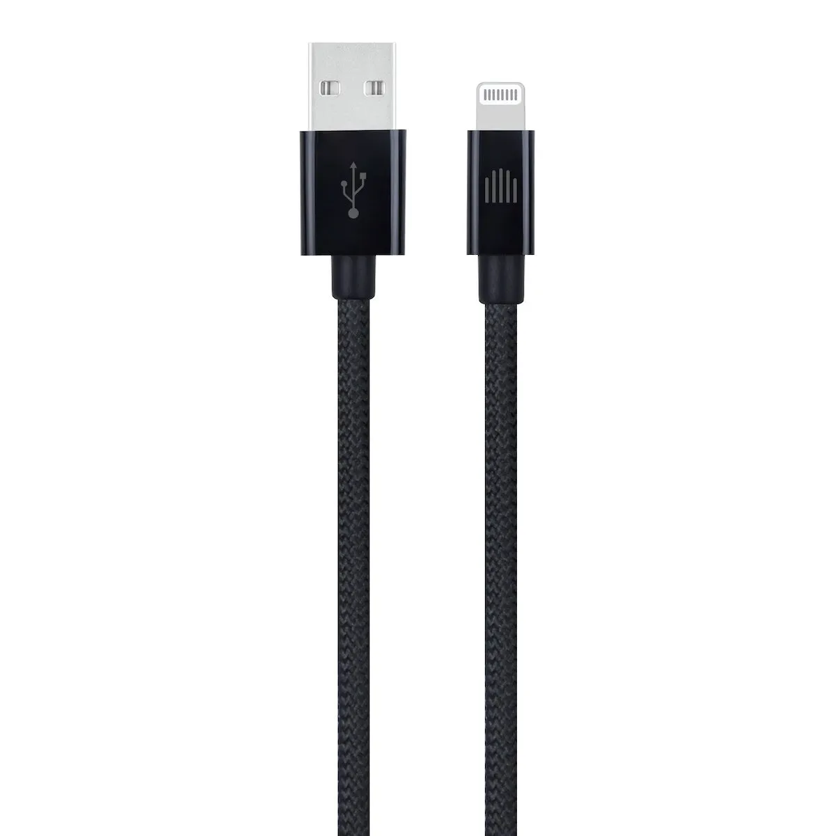 Dviced Cable USB-A to Lightning Nylon Textile 0,25m - crni — Dviced Cable USB-A to Lightning Nylon Textile 0,25m - crni
