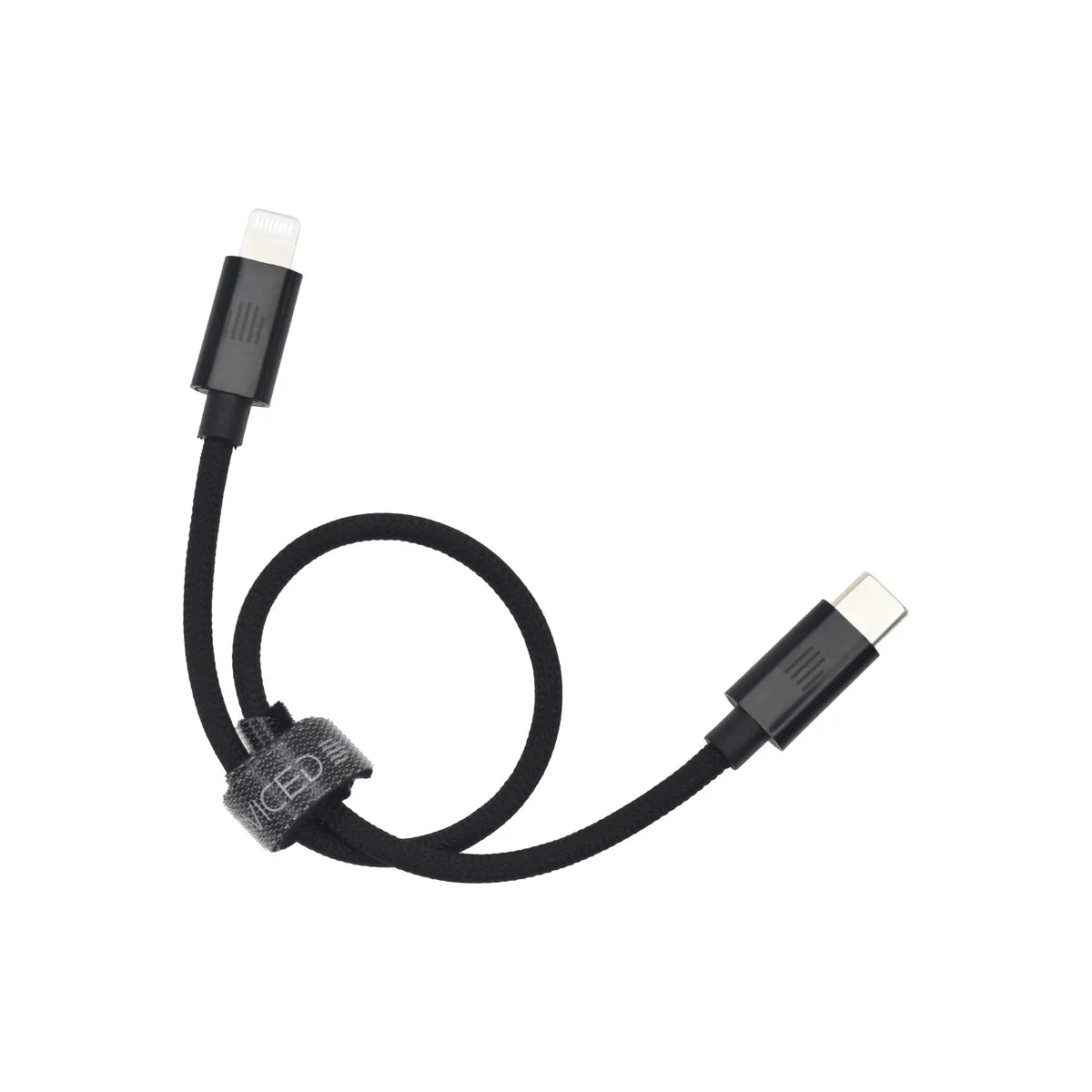 Dviced Cable USB-C to Lightning Nylon Textile 0,25m - crni — Dviced Cable USB-C to Lightning Nylon Textile 0,25m - crni