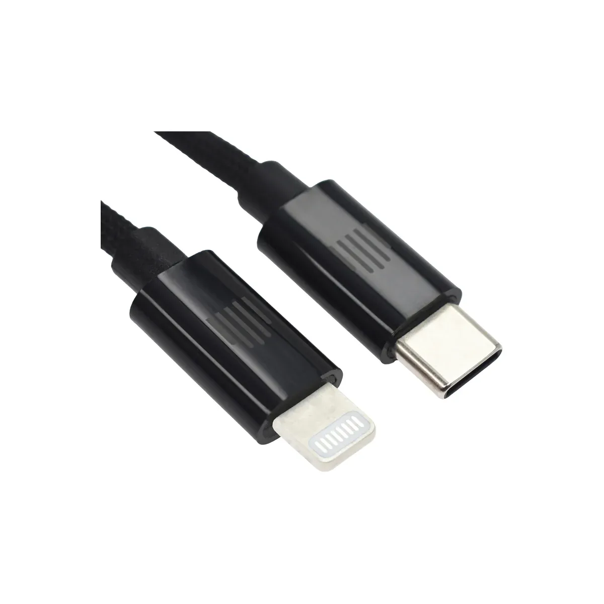Dviced Cable USB-C to Lightning Nylon Textile 0,25m - crni — Dviced Cable USB-C to Lightning Nylon Textile 0,25m - crni