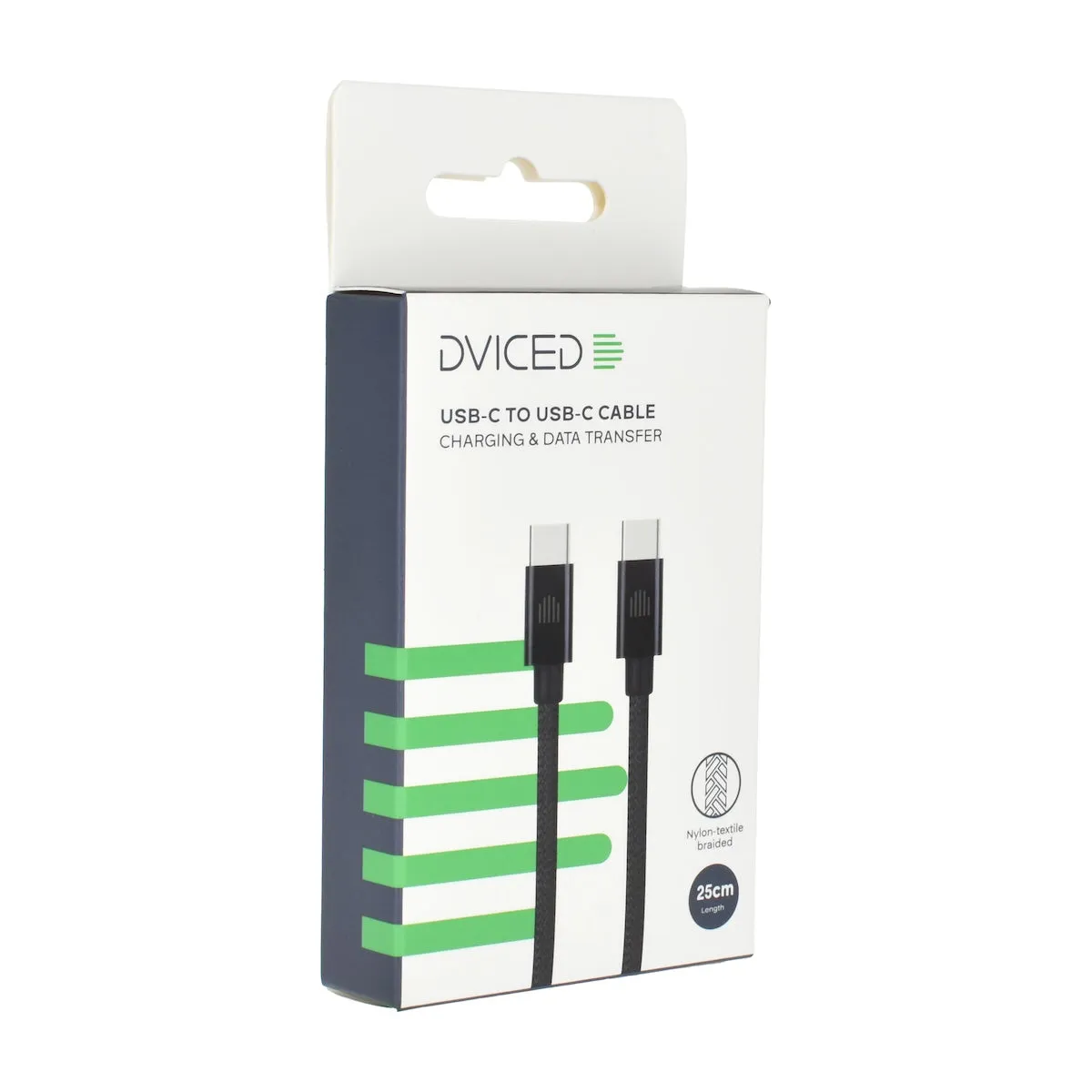 Dviced Cable USB-C to USB-C Nylon Textile 0,25m - crni — Dviced Cable USB-C to USB-C Nylon Textile 0,25m - crni