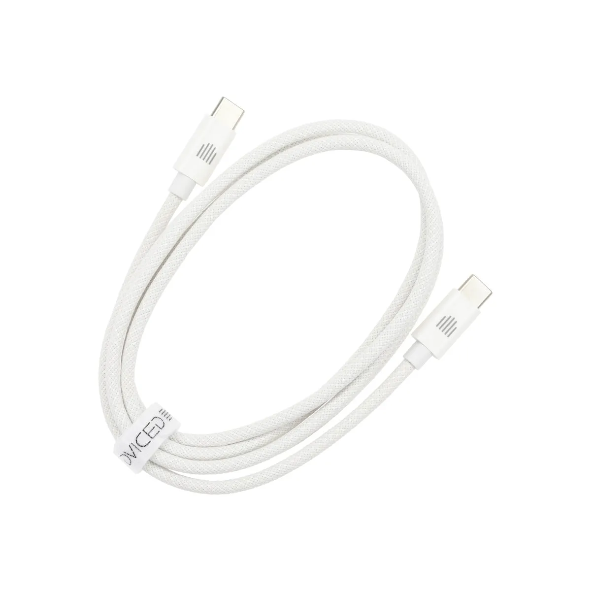 Dviced Cable USB-C to USB-C Nylon Textile 1,25m - bijeli — Dviced Cable USB-C to USB-C Nylon Textile 1,25m - bijeli