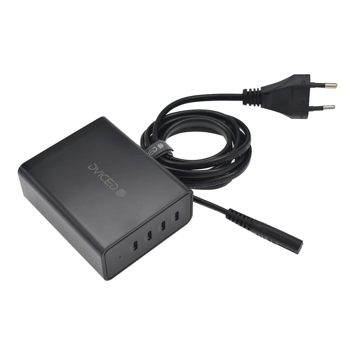 Dviced Stolni punjač 140 W GaN s 4× USB-C – crni — Dviced Stolni punjač 140 W GaN s 4× USB-C – crni