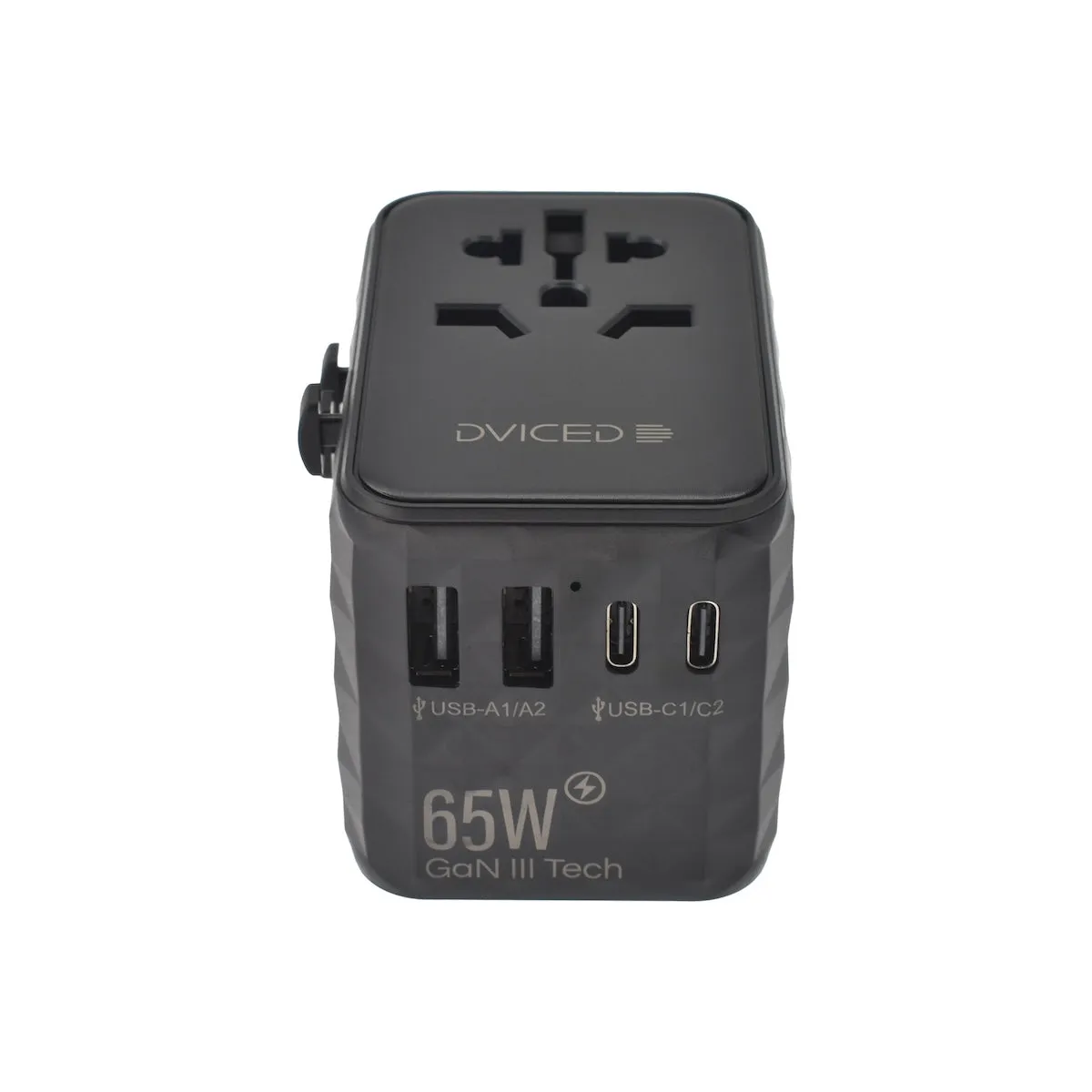 Dviced univerzalni putni adapter 65 W GaN - crni — Dviced univerzalni putni adapter 65 W GaN - crni