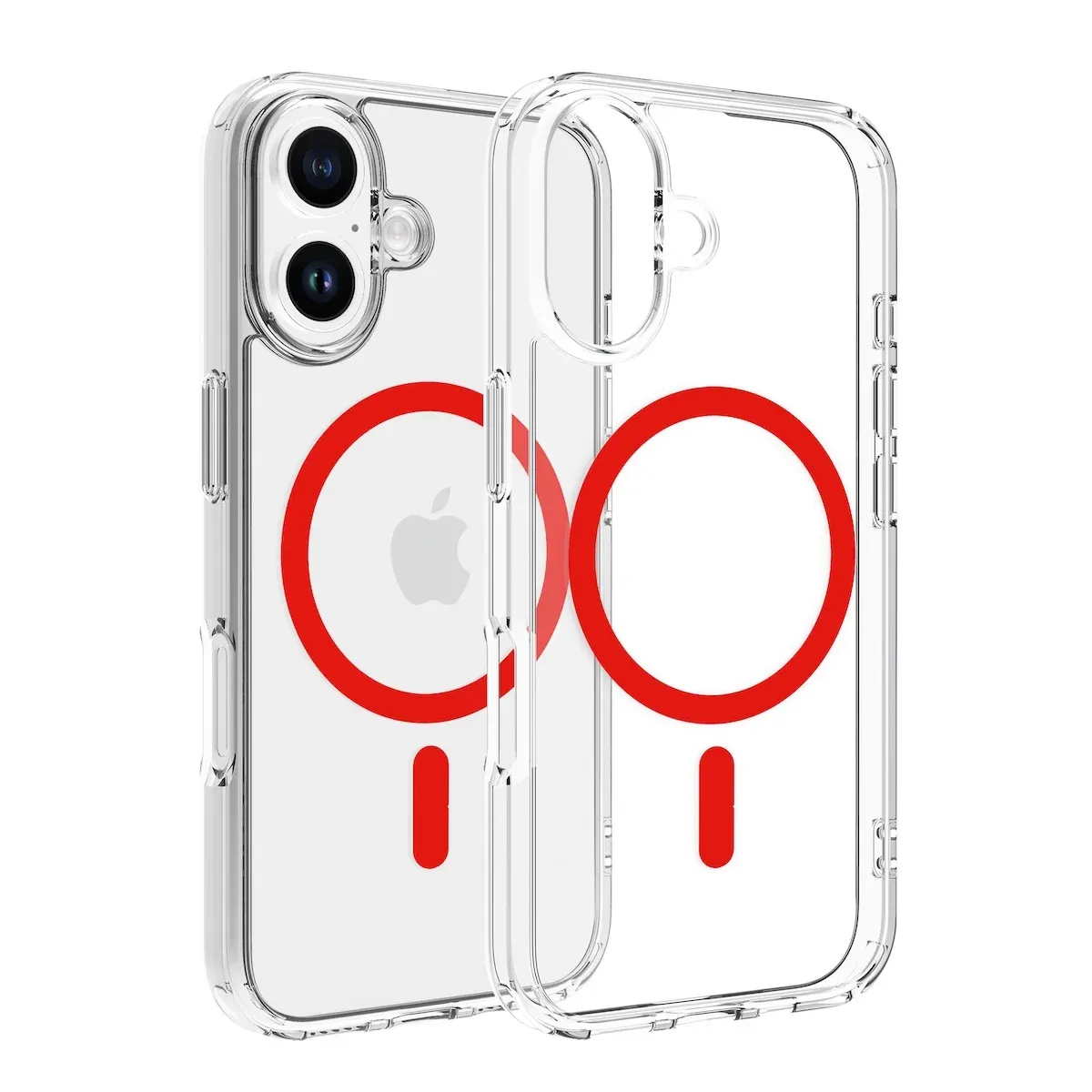 Dviced MagSafe clear case za iPhone 16 - crveni — Dviced MagSafe clear case za iPhone 16 - crveni