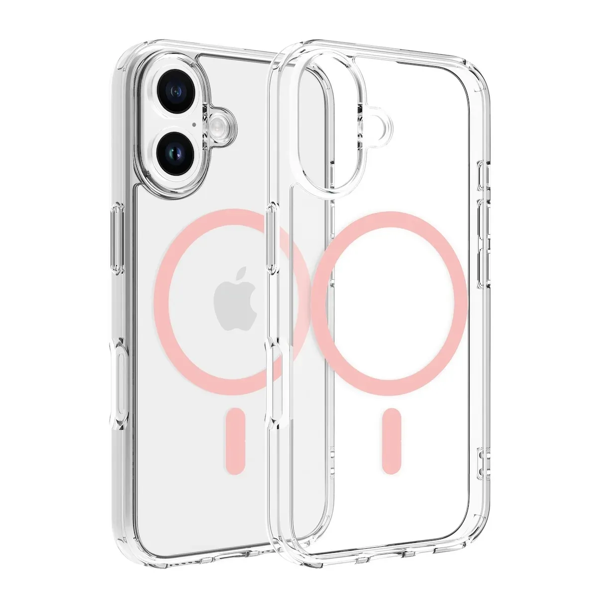 Dviced MagSafe clear case za iPhone 16 - ružičasti — Dviced MagSafe clear case za iPhone 16 - ružičasti
