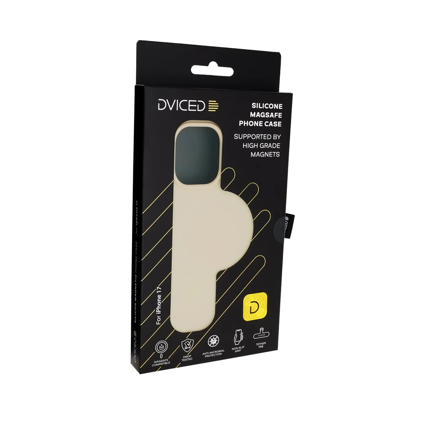 Dviced silikonska MagSafe maskica za iPhone 17 - bež — Dviced silikonska MagSafe maskica za iPhone 17 - bež
