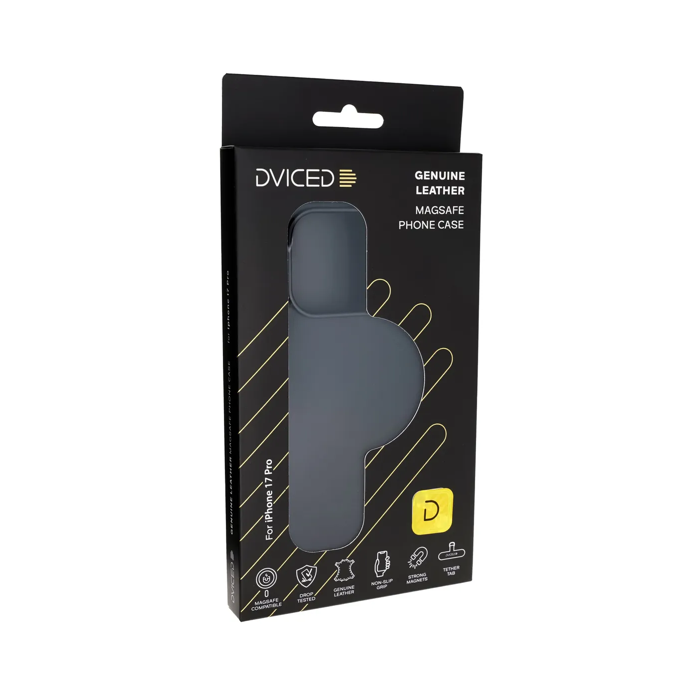 Dviced kožna MagSafe torbica za iPhone 17 Pro - crna — Dviced kožna MagSafe torbica za iPhone 17 Pro - crna