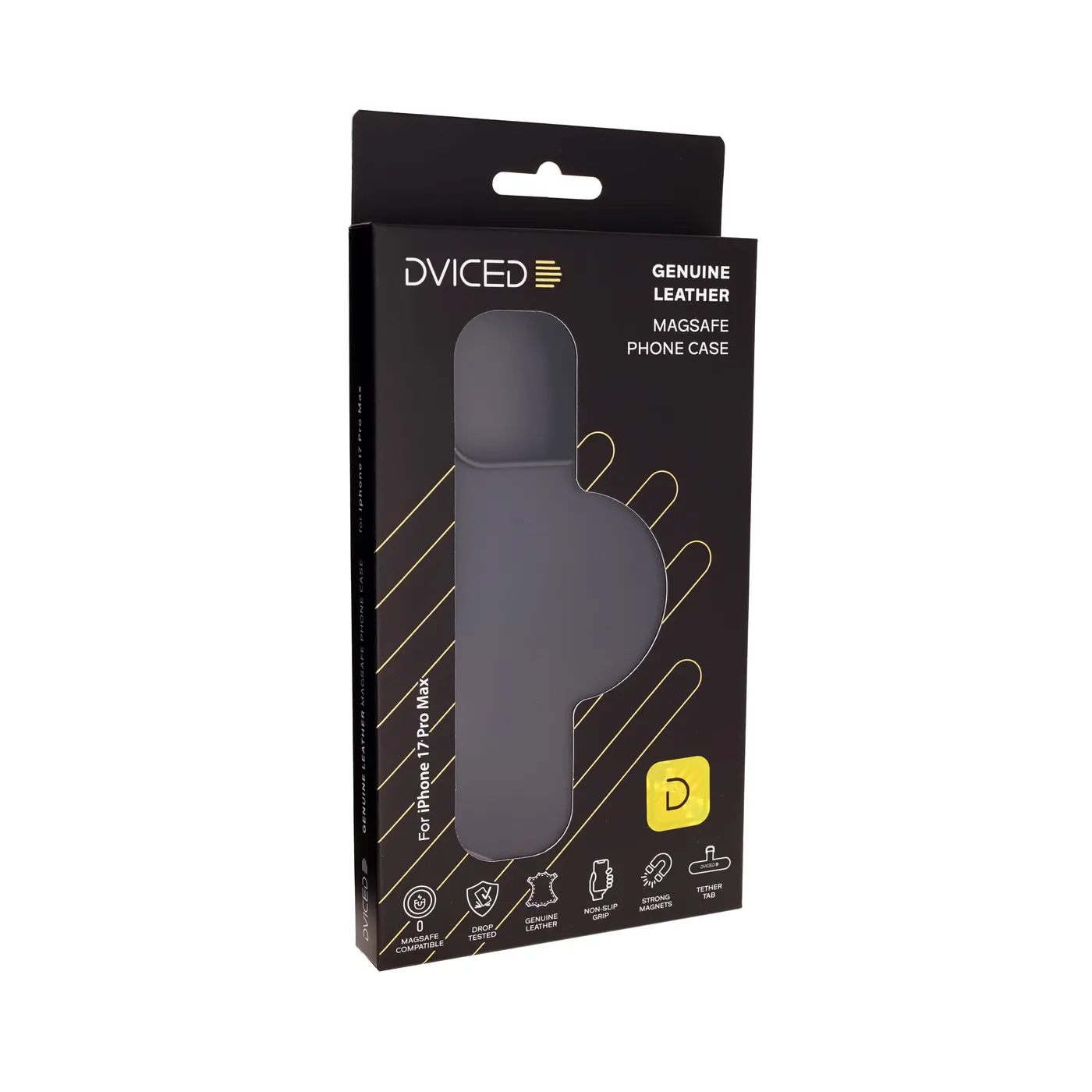 Dviced kožna MagSafe torbica za iPhone 17 Pro Max - crna — Dviced kožna MagSafe torbica za iPhone 17 Pro Max - crna
