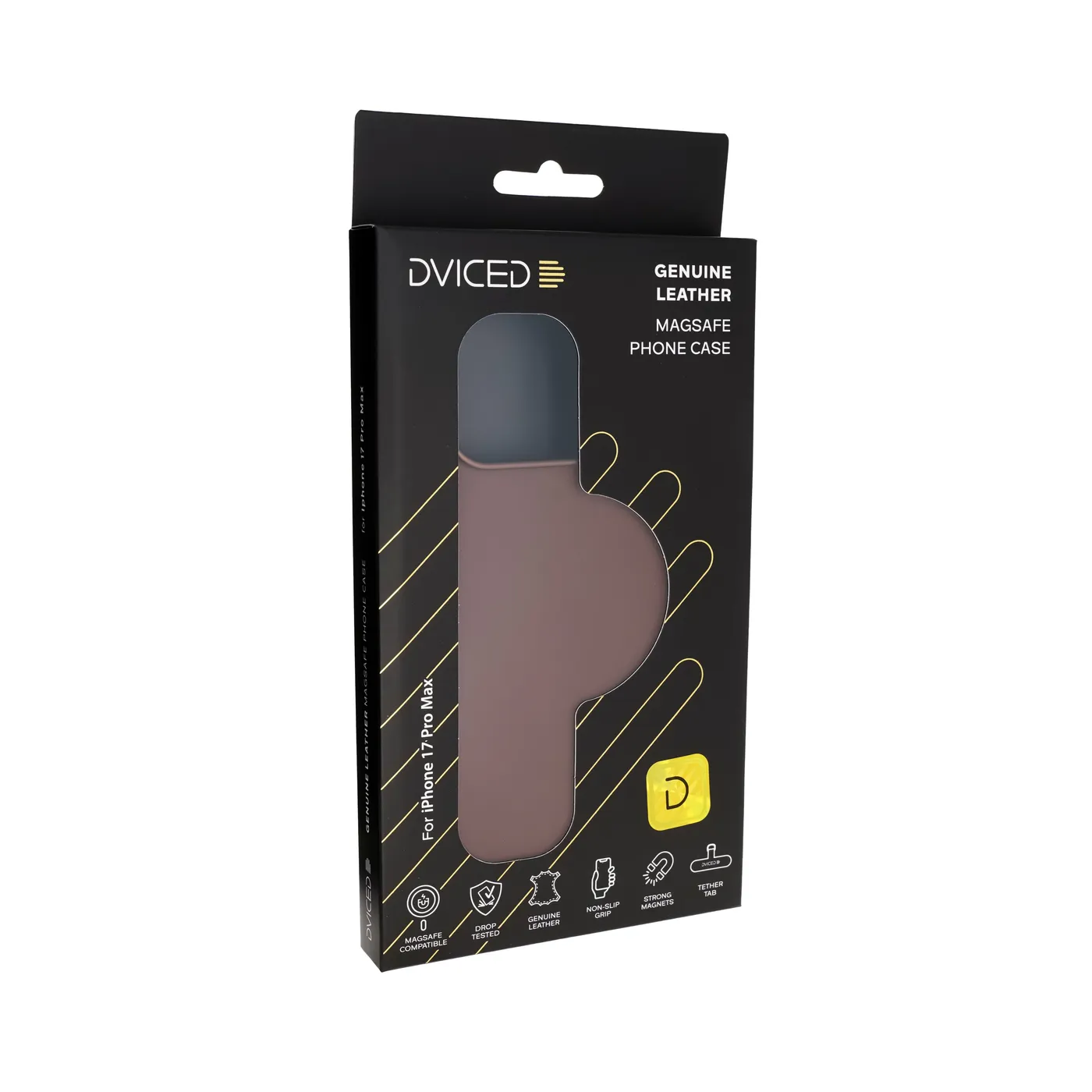Dviced kožna MagSafe torbica za iPhone 17 Pro Max - smeđa — Dviced kožna MagSafe torbica za iPhone 17 Pro Max - smeđa