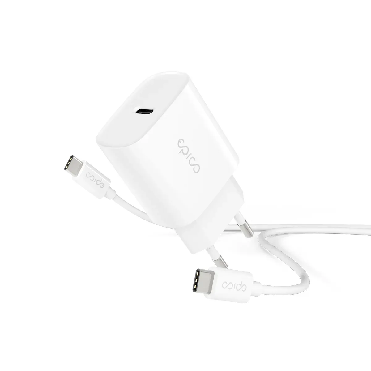 EPICO 20 W PD Charger Bundle sa USB-C na USB-C kabelom 1.2m — EPICO 20 W PD Charger Bundle sa USB-C na USB-C kabelom 1.2m
