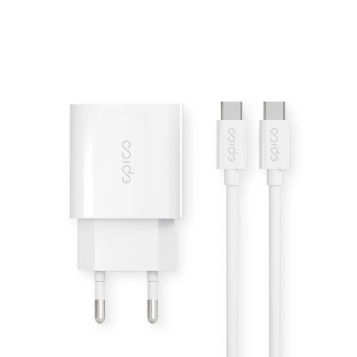 EPICO 20 W PD Charger Bundle sa USB-C na USB-C kabelom 1.2m — EPICO 20 W PD Charger Bundle sa USB-C na USB-C kabelom 1.2m