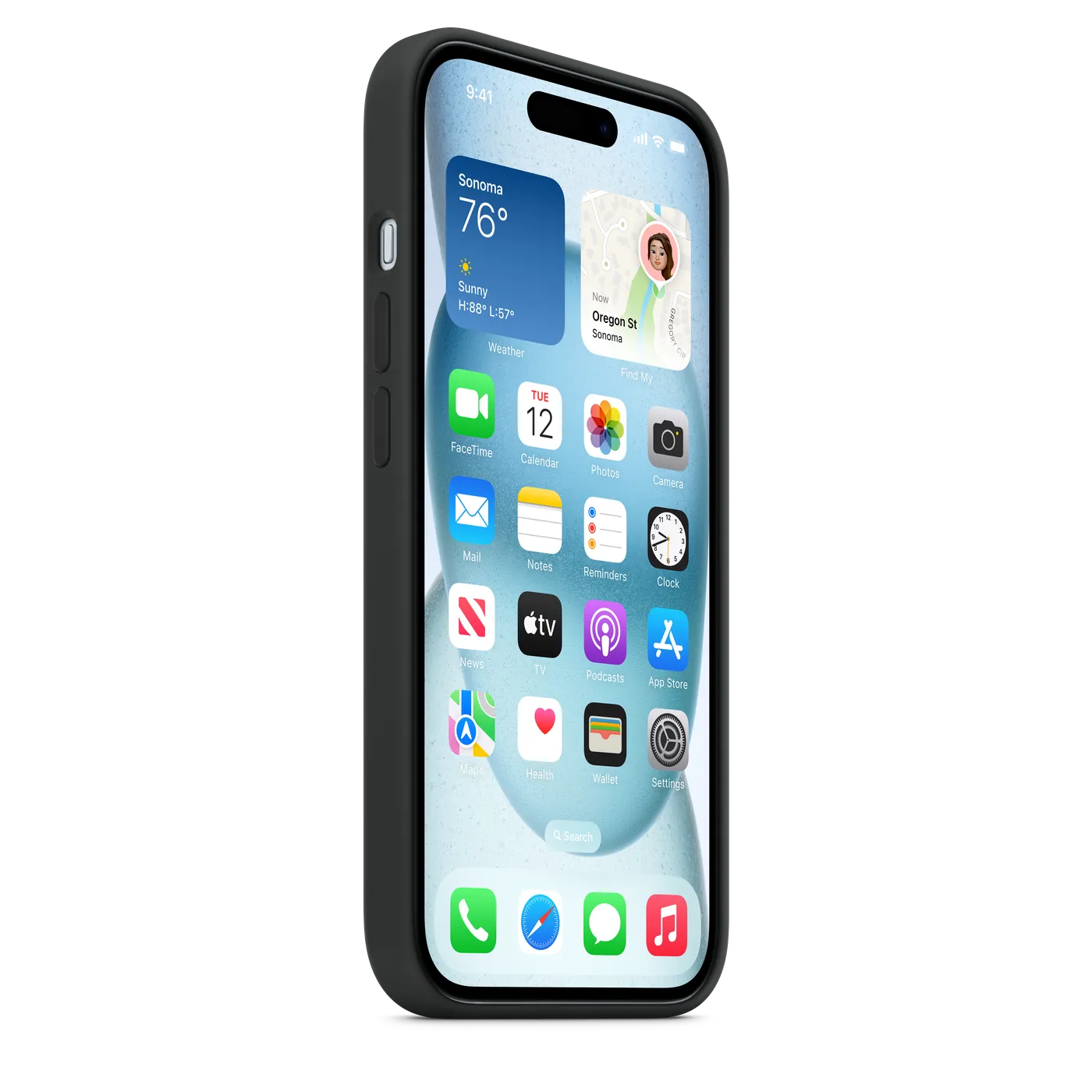 iPhone 15 Silicone Case with MagSafe — Noir