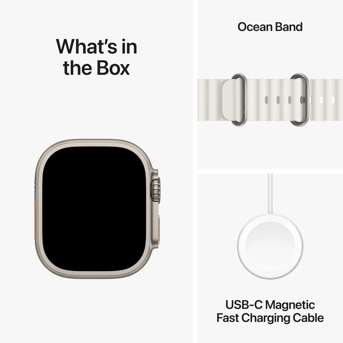 Apple Watch Ultra 2 GPS + Cellular 49mm - kućište od titana s bijelom Ocean Bandom — Apple Watch Ultra 2 GPS + Cellular 49mm - kućište od titana s bijelom Ocean Bandom