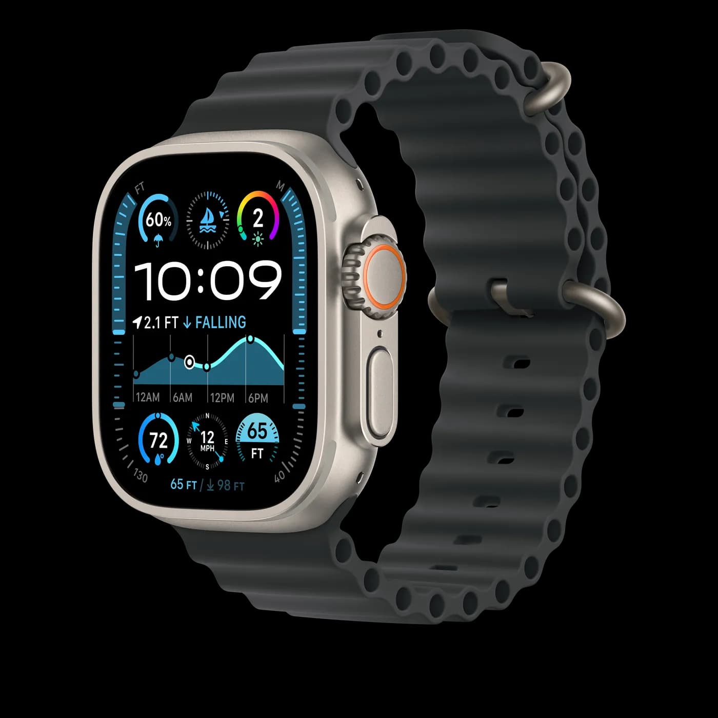 2024 Apple Watch Ocean Band — Noir · Naturel