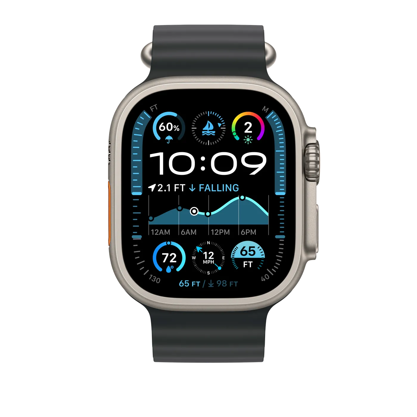 2024 Apple Watch Ocean Band — Noir · Naturel