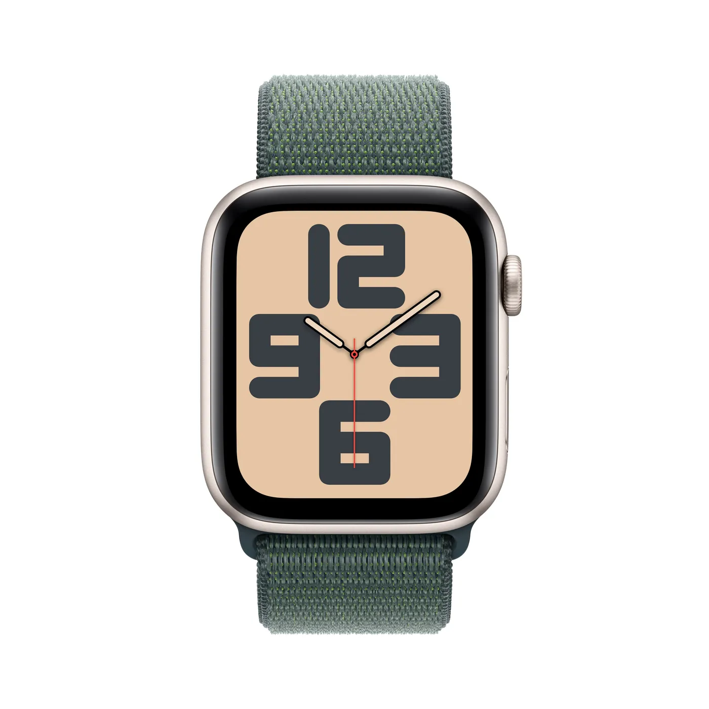 2024 Apple Watch SE Sport Loop 2nd generation — Lumière stellaire · Vert lac · 44mm