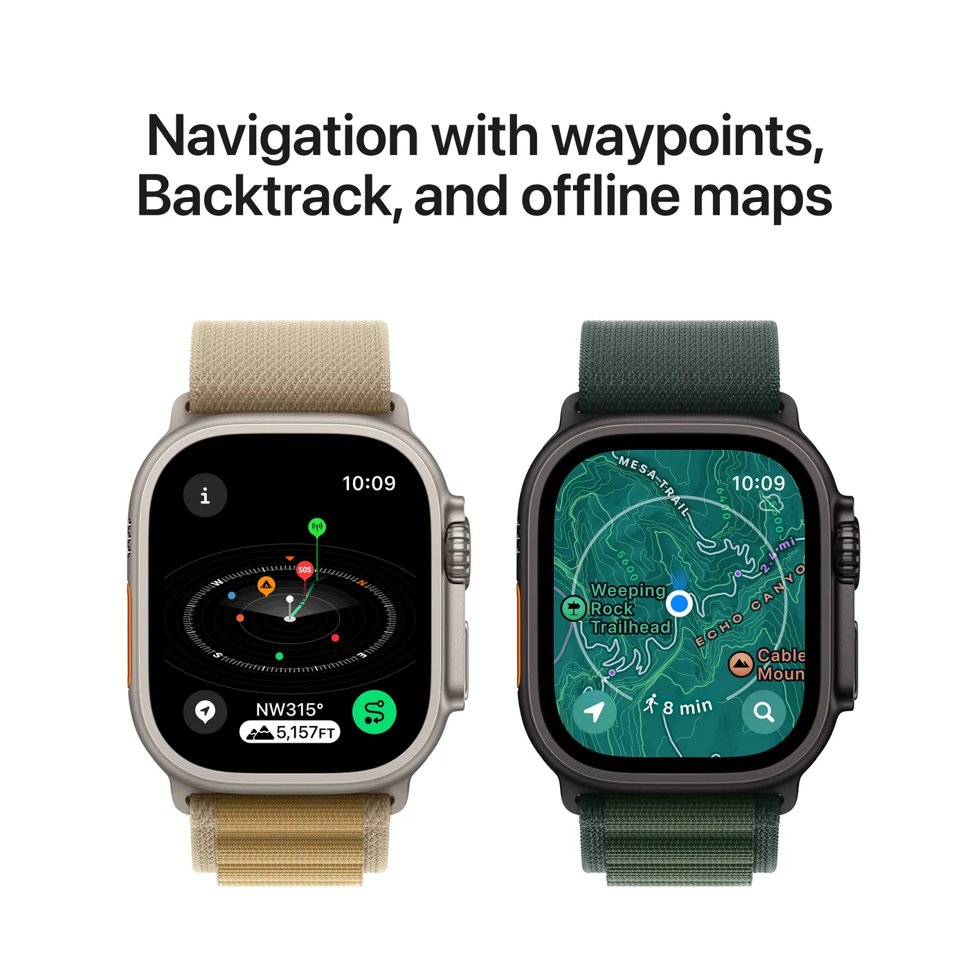 2024 Apple Watch Ultra 2 Alpine Loop — Titane naturel · Fauve · Petit