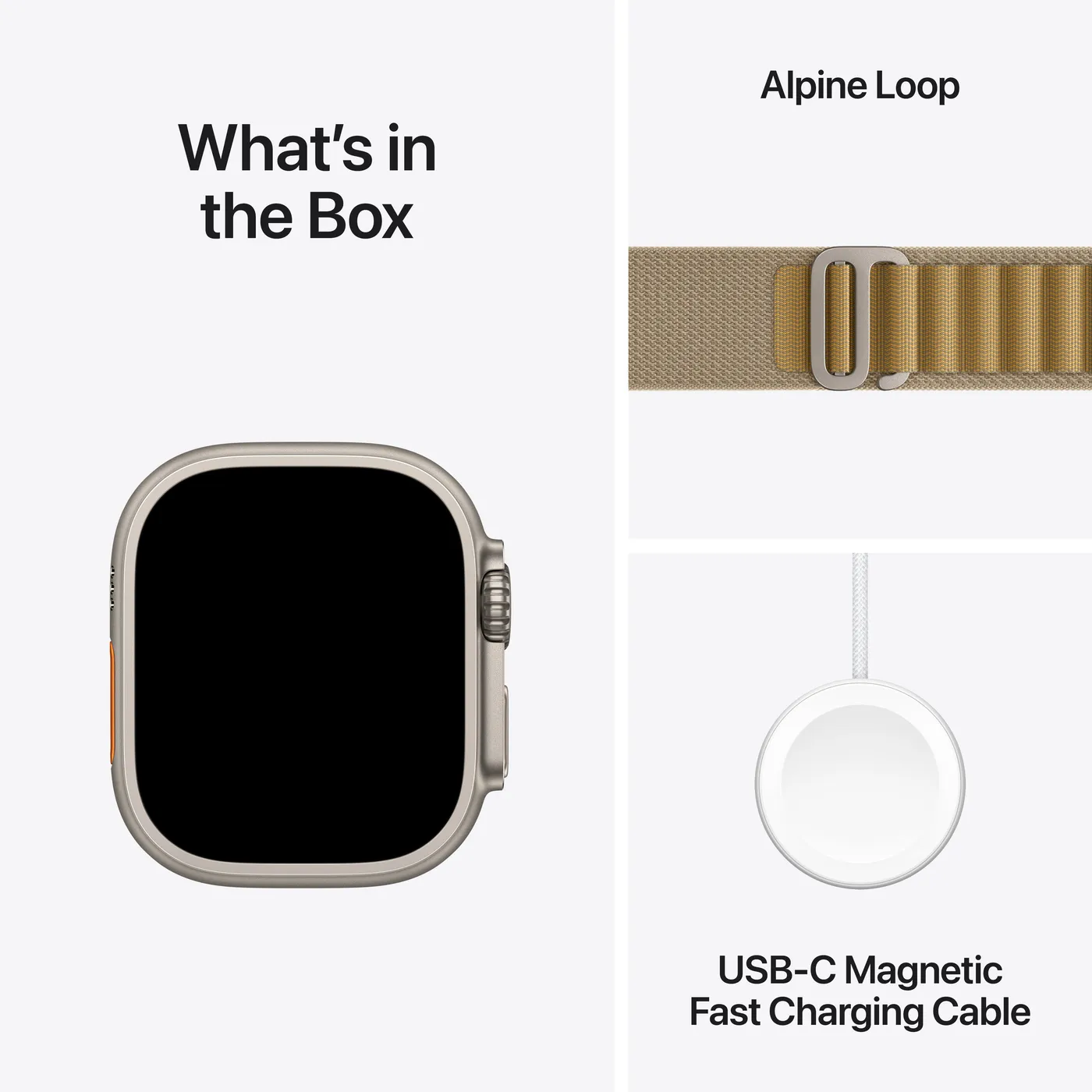2024 Apple Watch Ultra 2 Alpine Loop — Titane naturel · Fauve · Petit