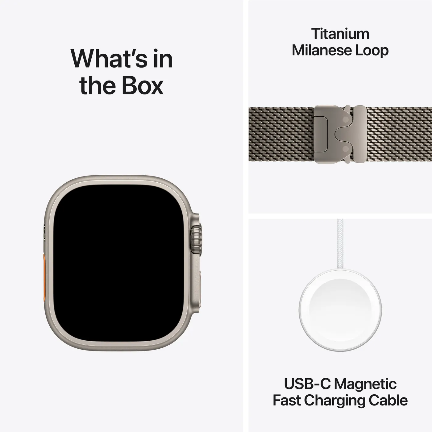 2024 Apple Watch Ultra 2 Milanese Loop — Titane naturel · Naturel · Petit