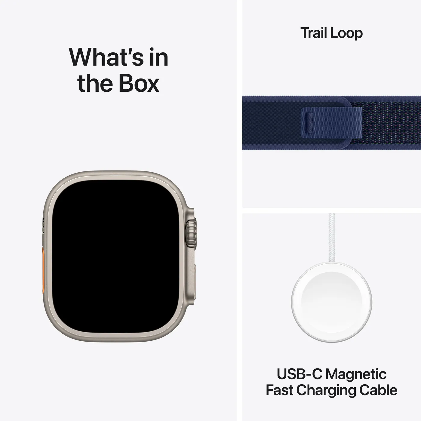 2024 Apple Watch Ultra 2 Trail Loop — Titane naturel · Bleu · S/M