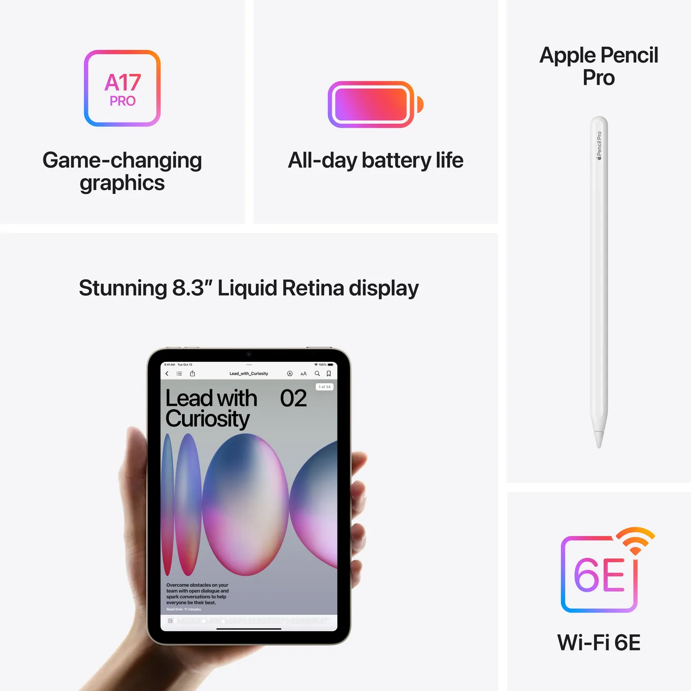 iPad mini A17 Pro — Gris sidéral · 128 Go · Wi-Fi