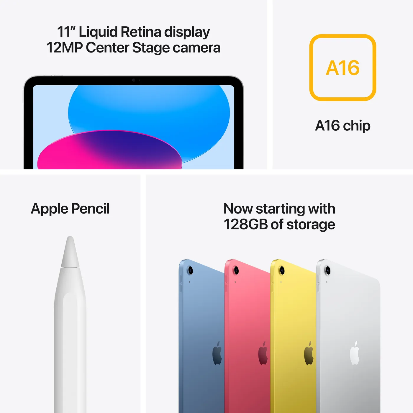 2025 iPad A16 — Argent · 128 Go · Wi-Fi
