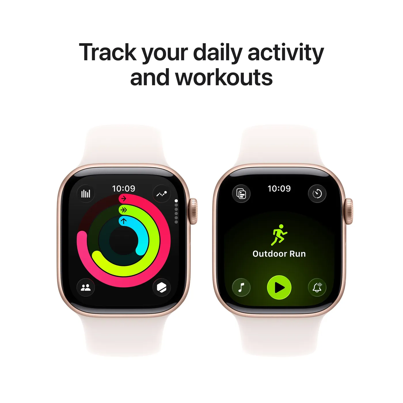Apple Watch Series 11 GPS 42 mm ružičasto-zlatno aluminijsko kućište s Sport Band-om boje svijetlog rumenila - S/M — Apple Watch Series 11 GPS 42 mm ružičasto-zlatno aluminijsko kućište s Sport Band-om boje svijetlog rumenila - S/M