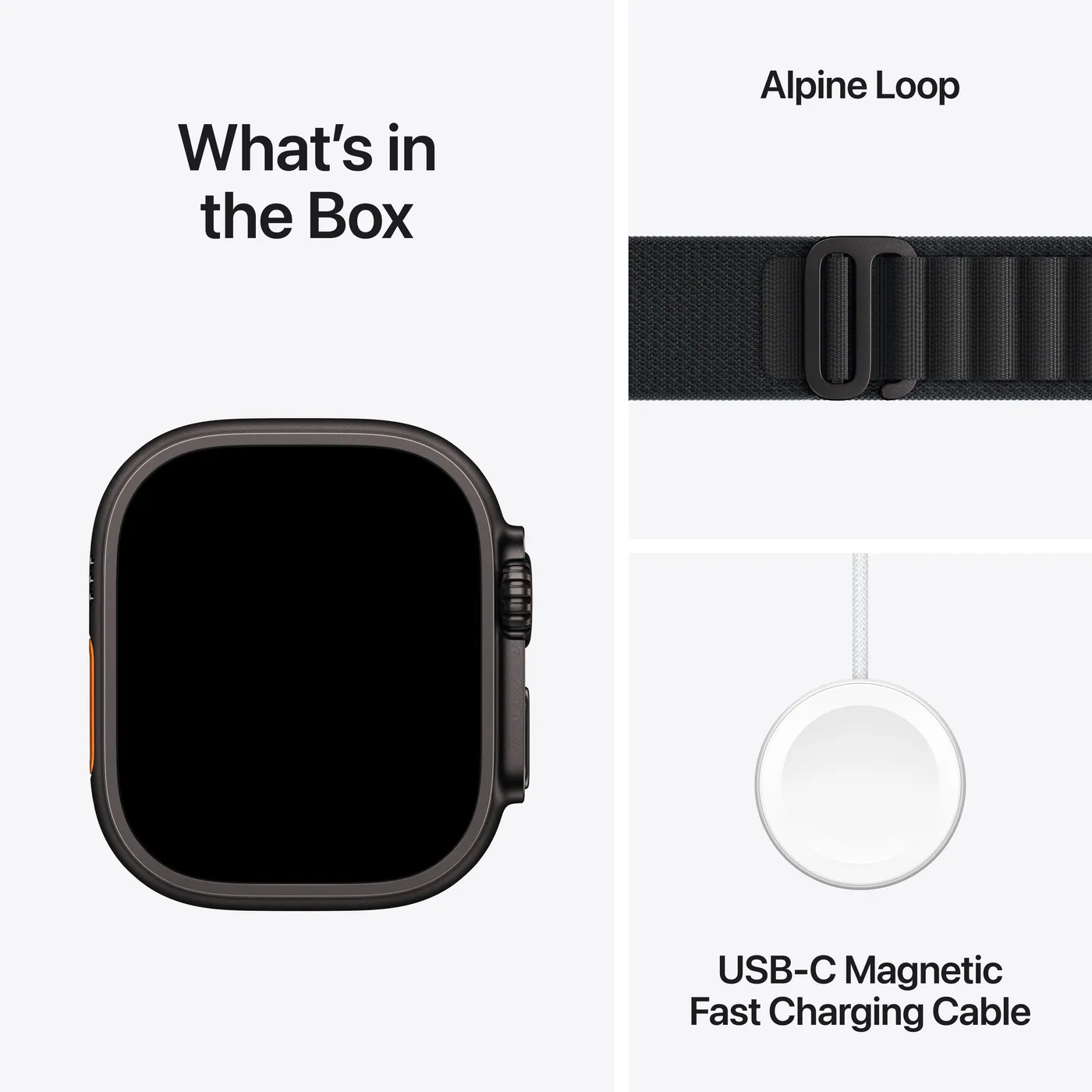Apple Watch Ultra 3 GPS + Cellular 49 mm kućište od crnog titanija s crnim Alpine Loop-om - Medium — Apple Watch Ultra 3 GPS + Cellular 49 mm kućište od crnog titanija s crnim Alpine Loop-om - Medium