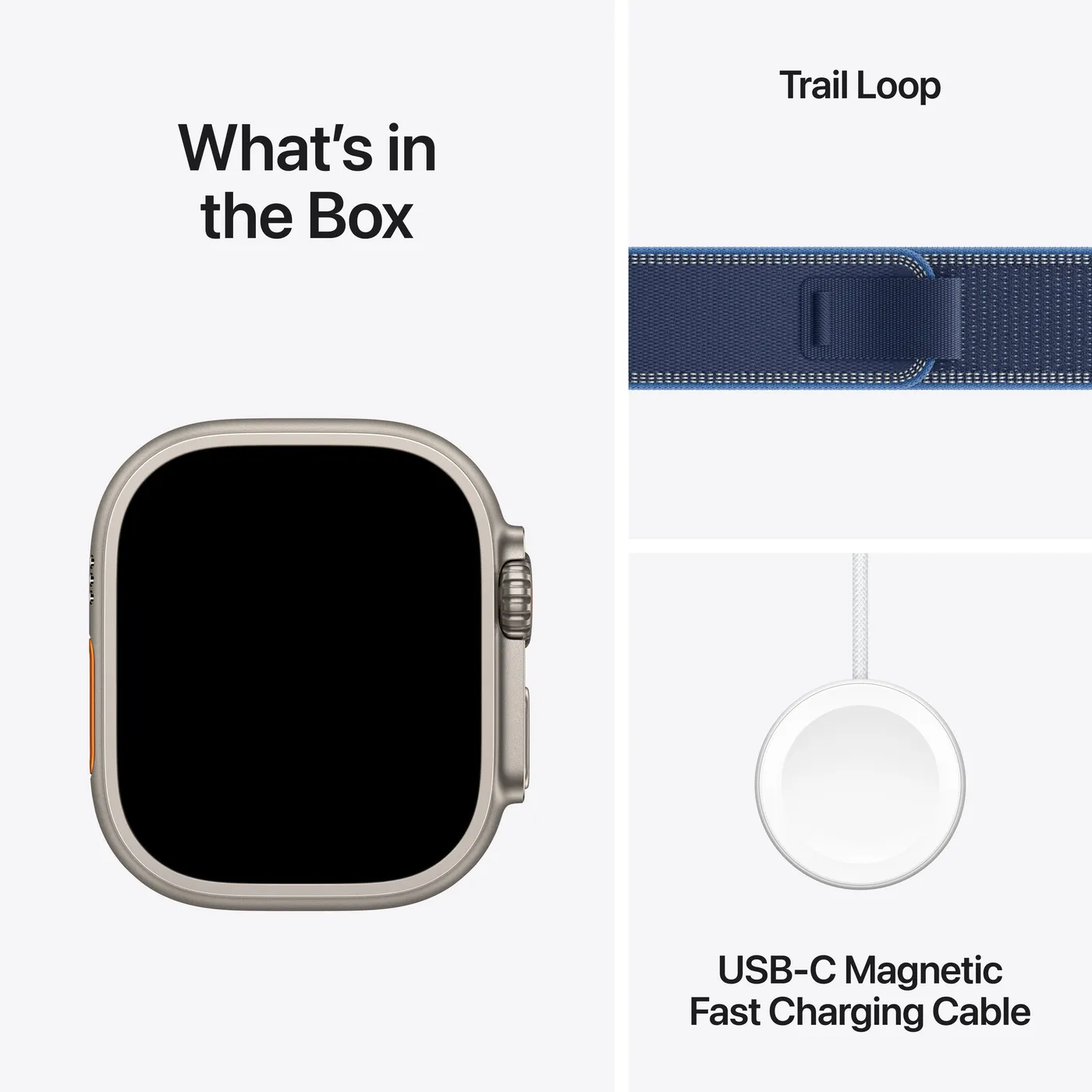 Apple Watch Ultra 3 GPS + Cellular 49 mm kućište od prirodnog titanija s Trail Loop-om plave/svijetlo plave boje - M/L — Apple Watch Ultra 3 GPS + Cellular 49 mm kućište od prirodnog titanija s Trail Loop-om plave/svijetlo plave boje - M/L