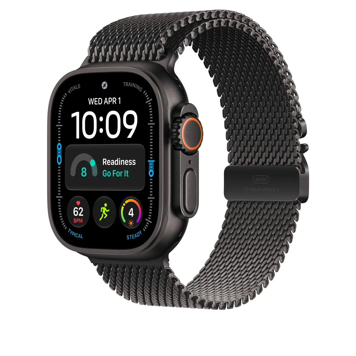 49mm Black Titanium Milanese Loop - Small — 49mm Black Titanium Milanese Loop - Small
