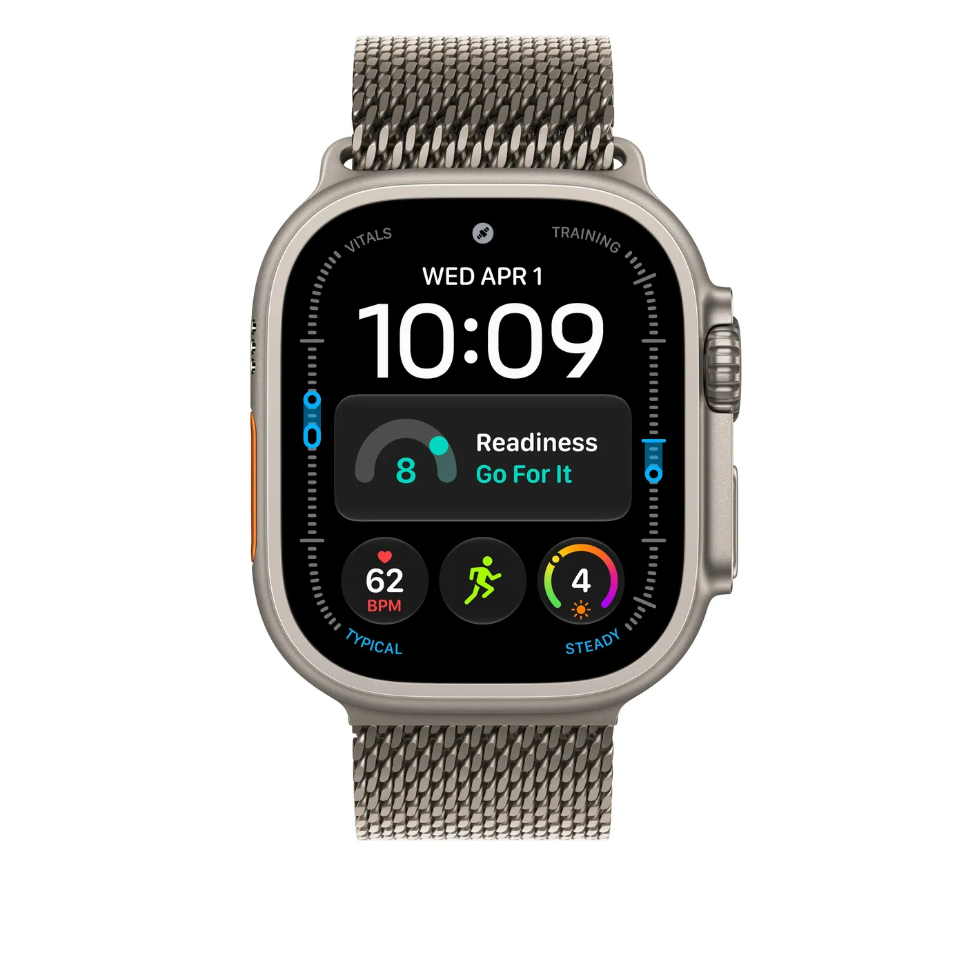 49mm Natural Titanium Milanese Loop - Medium — 49mm Natural Titanium Milanese Loop - Medium