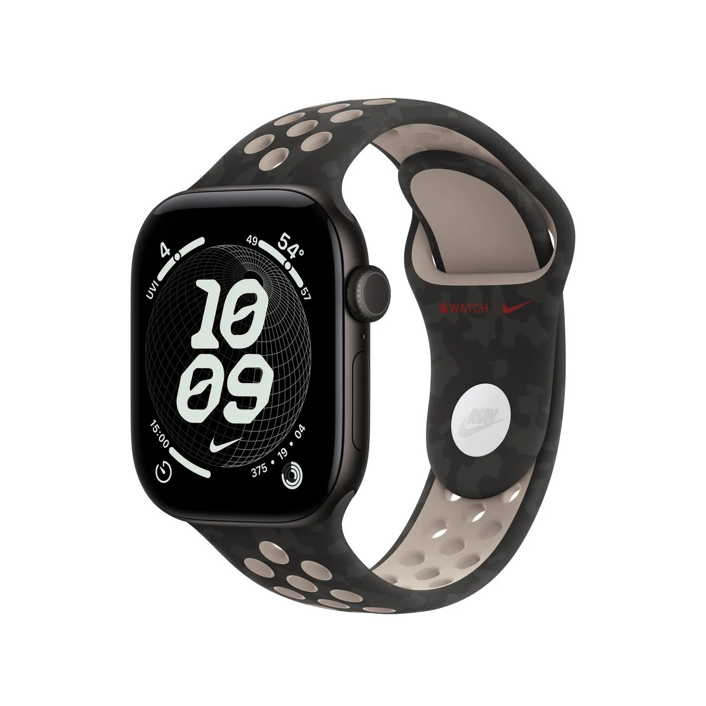 42mm After Dark Black Nike Sport Band - M/L — 42mm After Dark Black Nike Sport Band - M/L