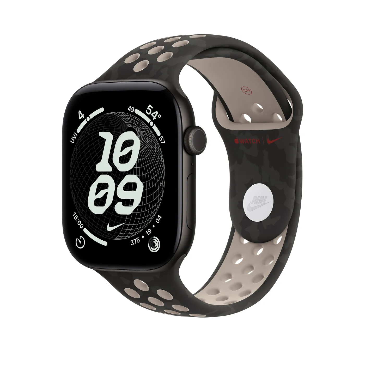 46mm After Dark Black Nike Sport Band - S/M — 46mm After Dark Black Nike Sport Band - S/M