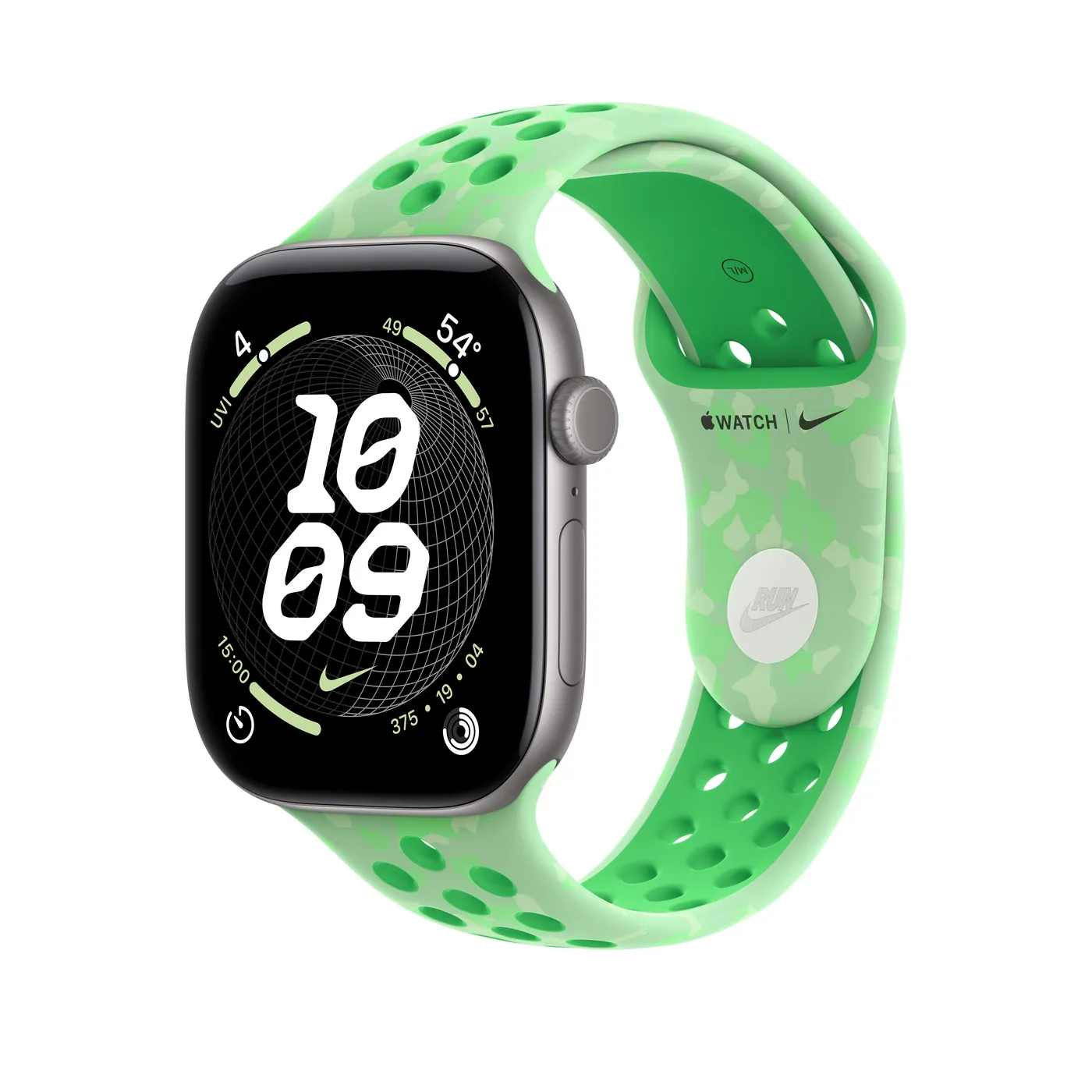 46mm Green Spark Nike Sport Band - M/L — 46mm Green Spark Nike Sport Band - M/L
