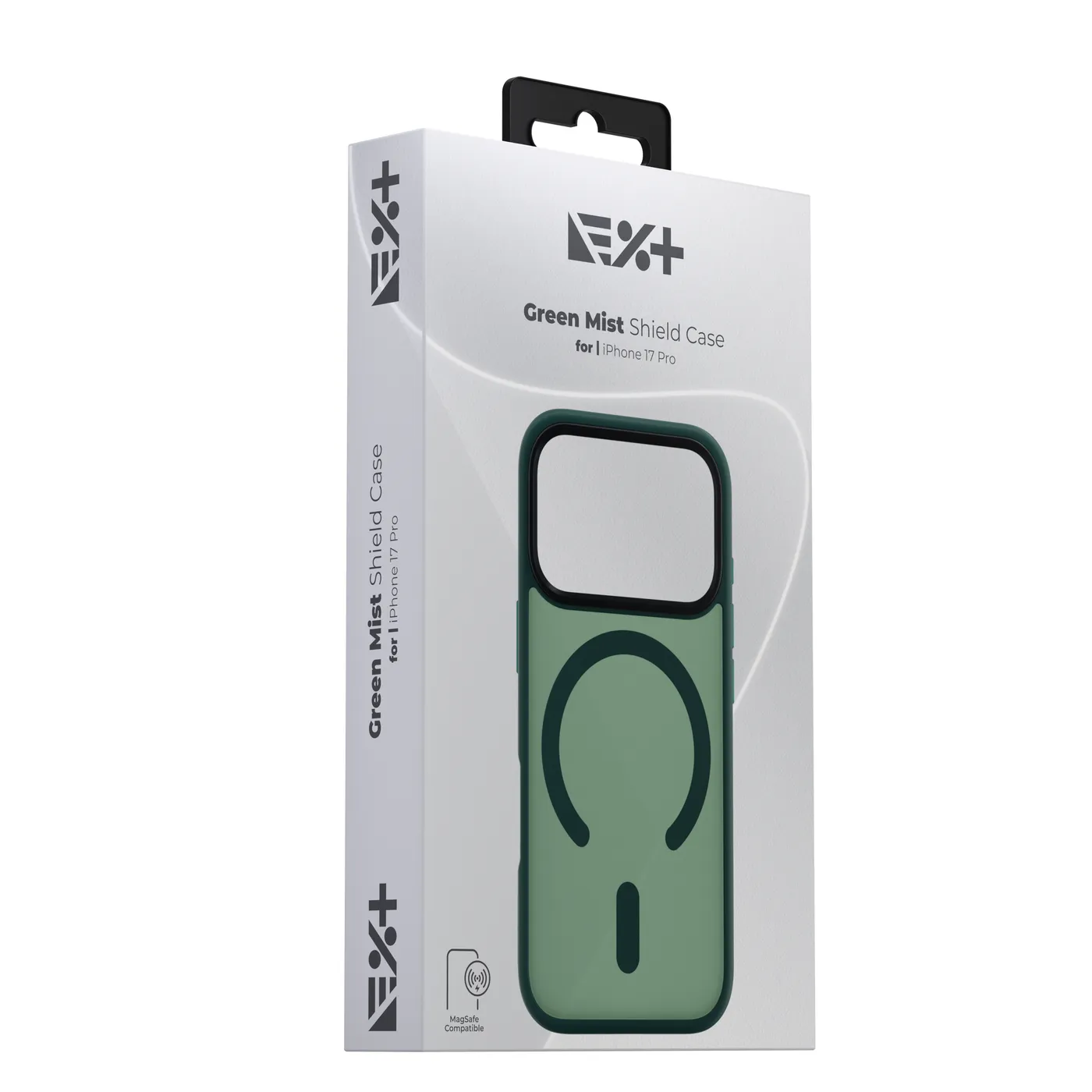 Next One Mist Shield maska s MagSafe za iPhone 17 Pro - zelena — Next One Mist Shield maska s MagSafe za iPhone 17 Pro - zelena