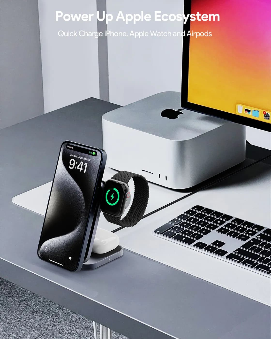 AUKEY MagFusion Z Qi2 3-in-1 Foldable Magnetic Fast Wireless Charging Station — AUKEY MagFusion Z Qi2 3-in-1 Foldable Magnetic Fast Wireless Charging Station