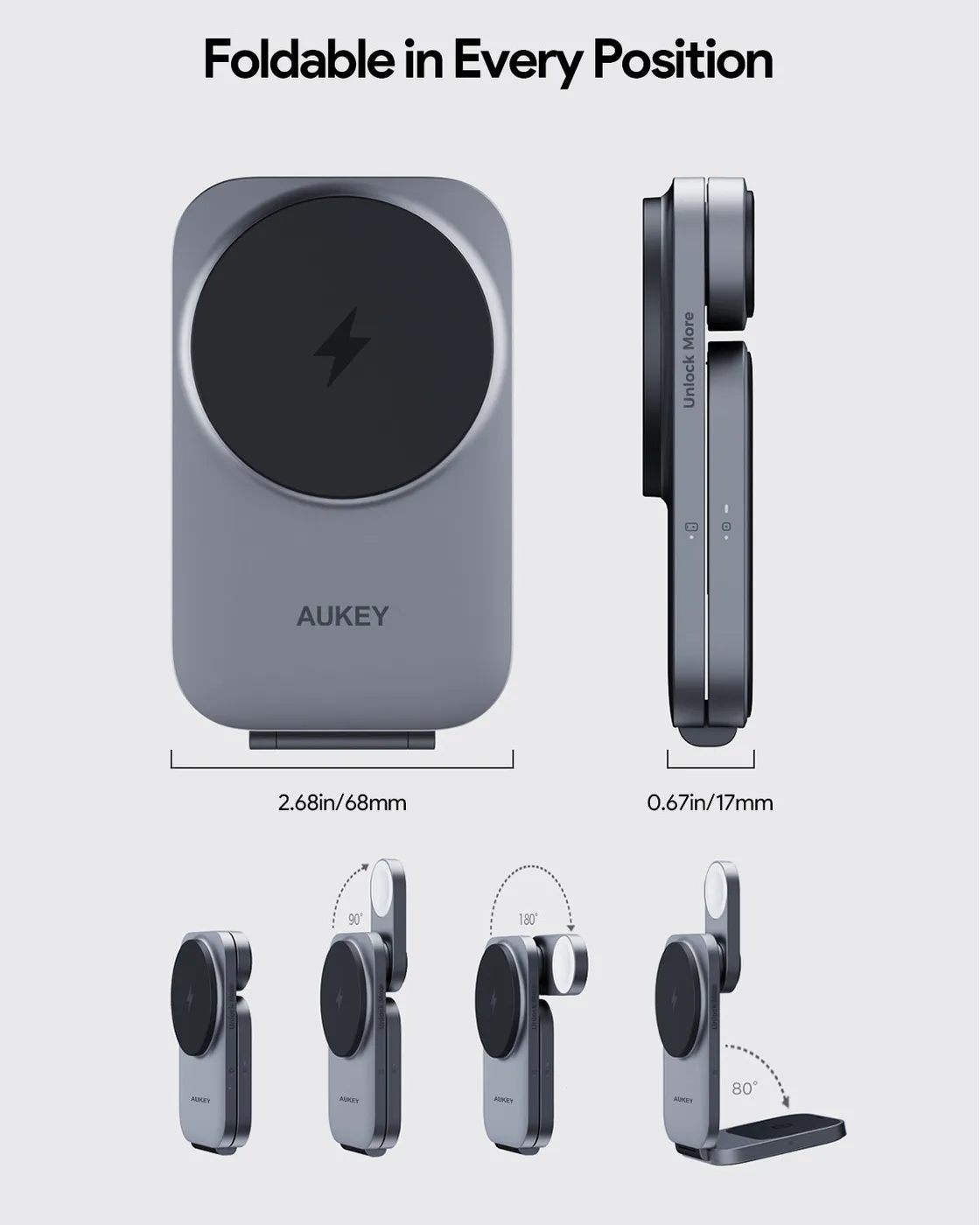 AUKEY MagFusion Z Qi2 3-in-1 Foldable Magnetic Fast Wireless Charging Station — AUKEY MagFusion Z Qi2 3-in-1 Foldable Magnetic Fast Wireless Charging Station