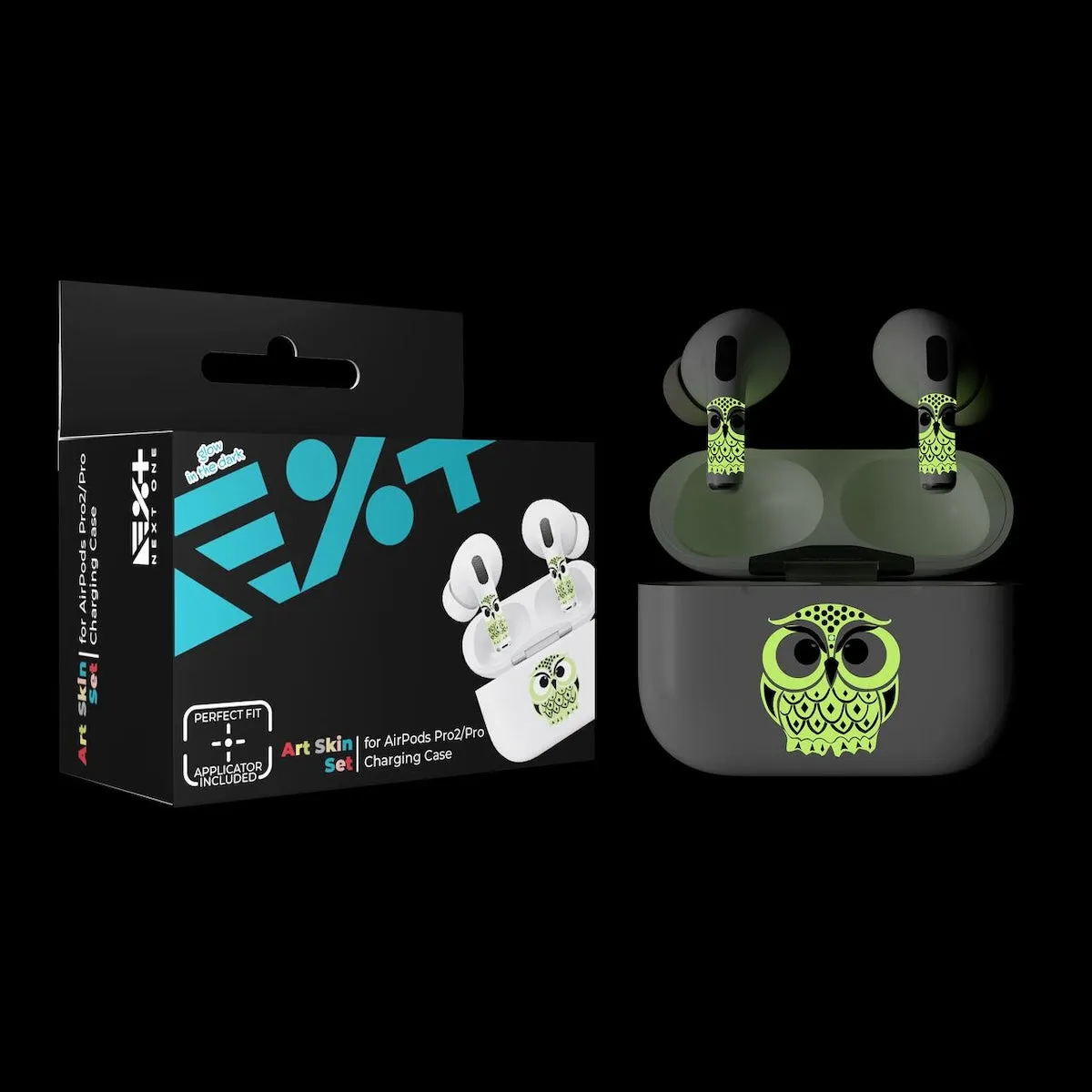 Next One ArtSkin naljepnica za AirPods Pro (1. i 2. gen) - Glowing Owl — Next One ArtSkin naljepnica za AirPods Pro (1. i 2. gen) - Glowing Owl